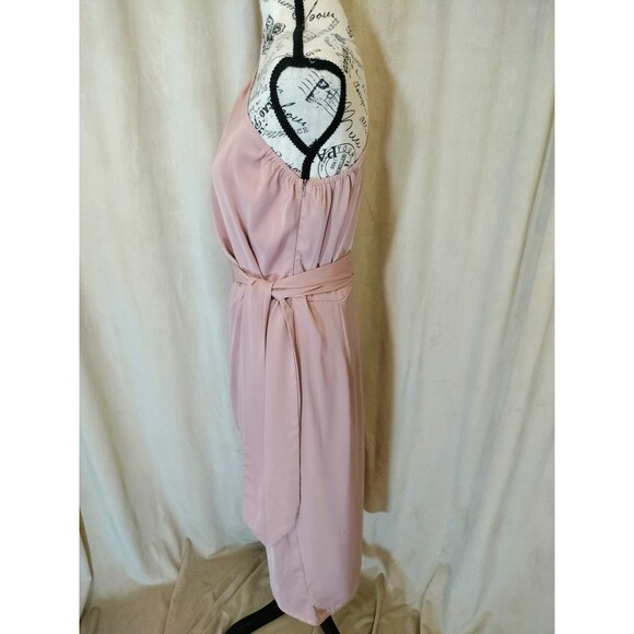 EUC! Pretty Garden Women's One Shoulder Ruched Wrap Belted Dress. Size M - Picture 5 of 8